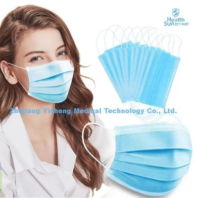 Surgical Disposable Non Woven Face Mask Fabric 3 Ply 4 Layer With Earloops
