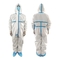 5x 50 gsm white disposable microporous coveralls with hood Elastic Wrists Single Zipper